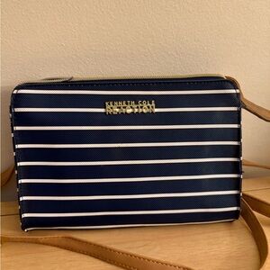 Kenneth Cole Reaction Navy Striped Crossbody Bag